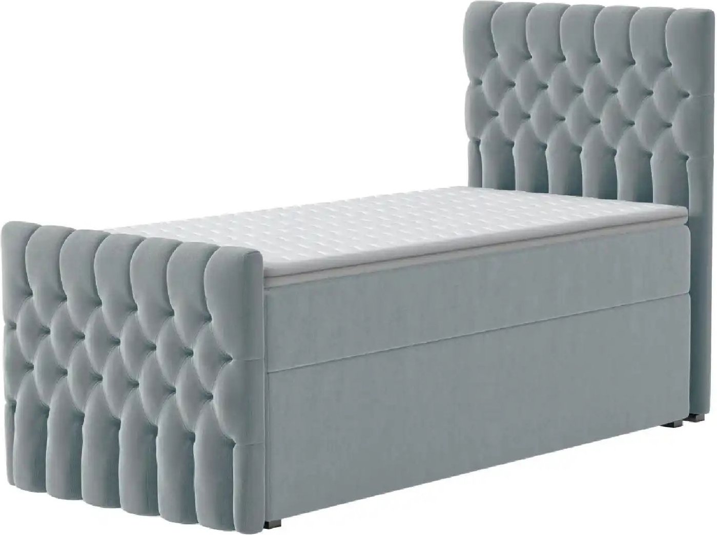 Boxbett mit Bettkasten und Fußteil Belek King ¦ grau ¦ Maße (cm): B: 100 H: 125 Betten > Komfortbetten - Höffner