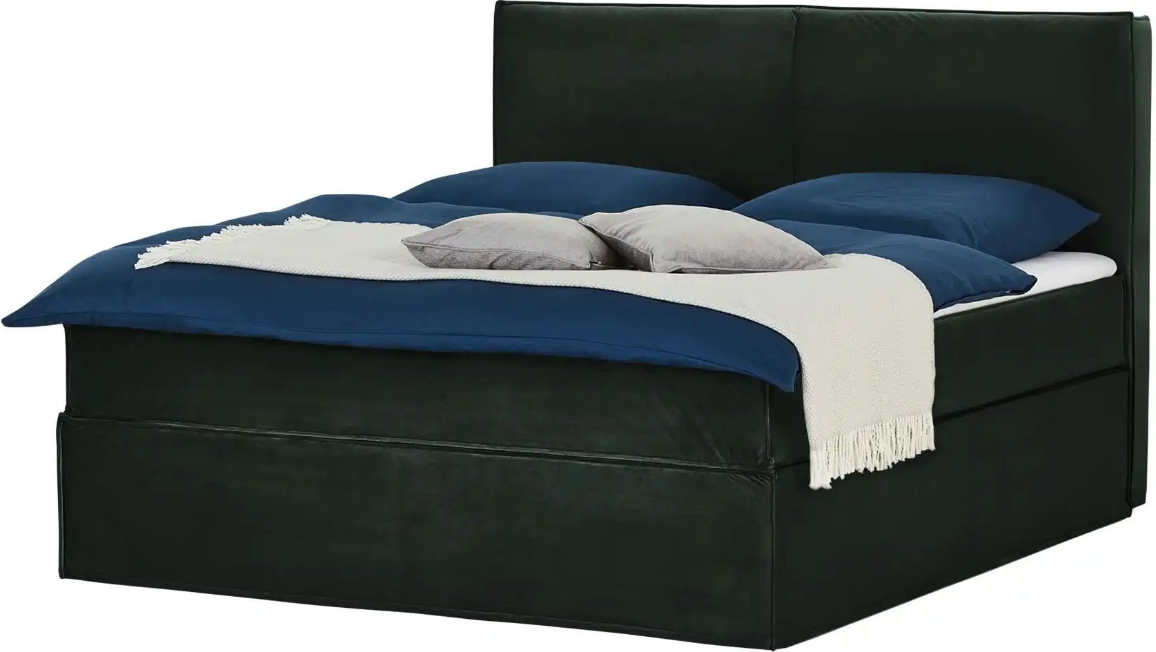 Boxi Boxspringbett 160 x 200 cm mit trendigem Keder Boxi Urban ¦ grün ¦ Maße (cm): B: 160 H: 125 Betten > Boxspringbette...