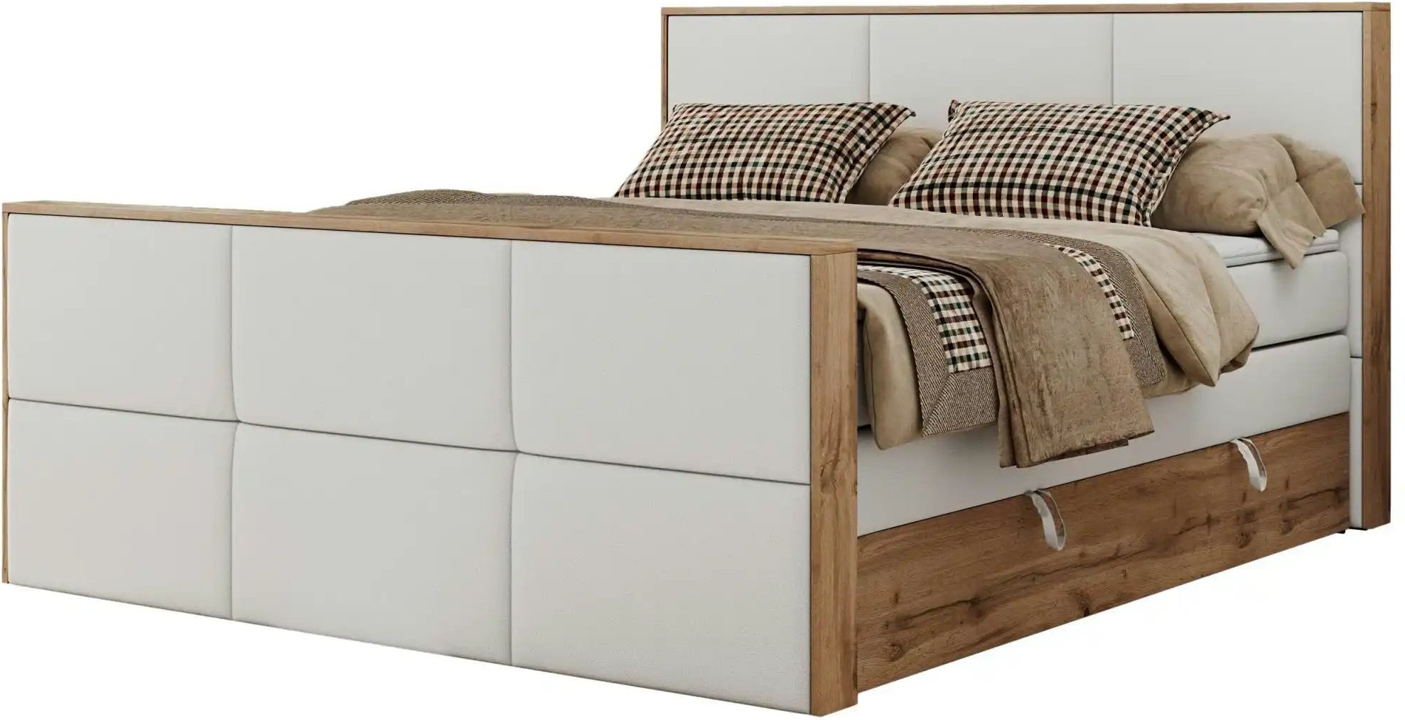 Boxspringbett mit Bettkasten Albero 2 King Duo ¦ weiß ¦ Maße (cm): B: 208 H: 113 Betten > Boxspringbetten - Höffner