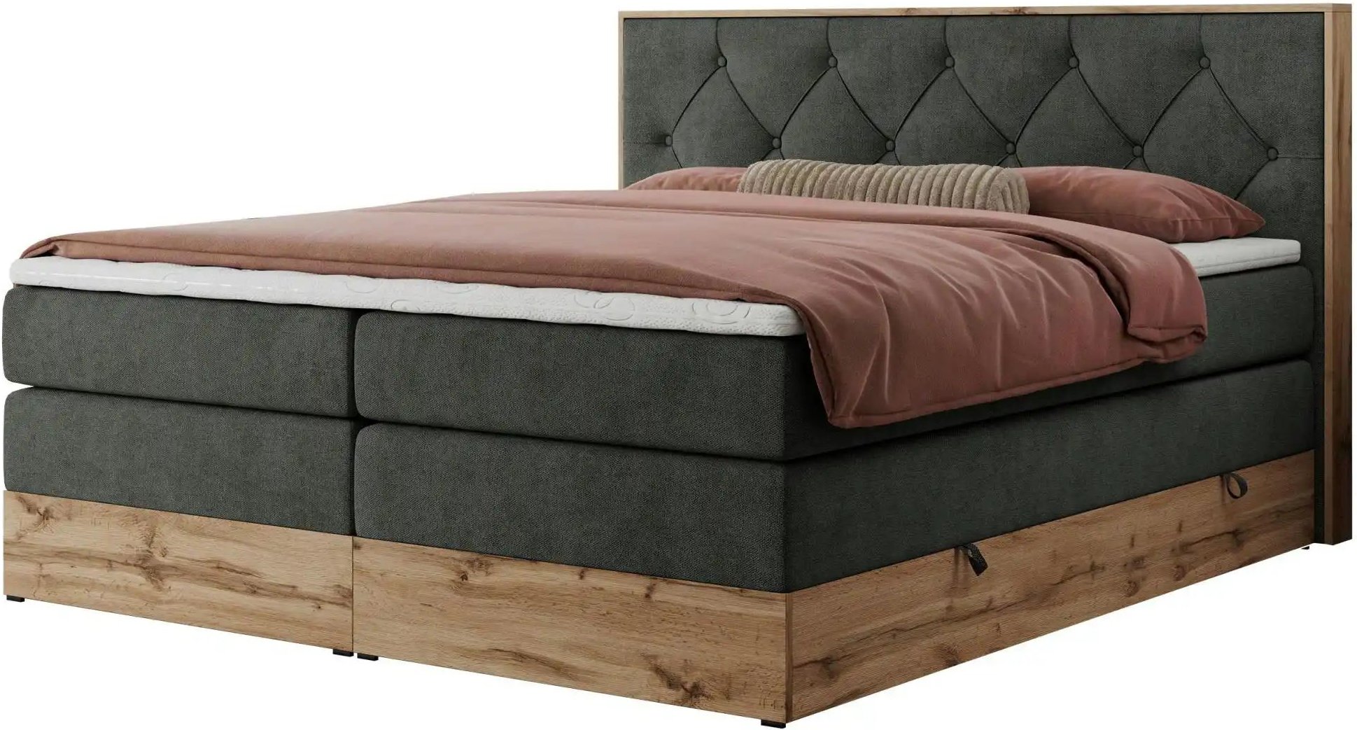 Boxspringbett mit Bettkasten Veneto King ¦ grau ¦ Maße (cm): B: 188 H: 115 Betten > Boxspringbetten - Höffner