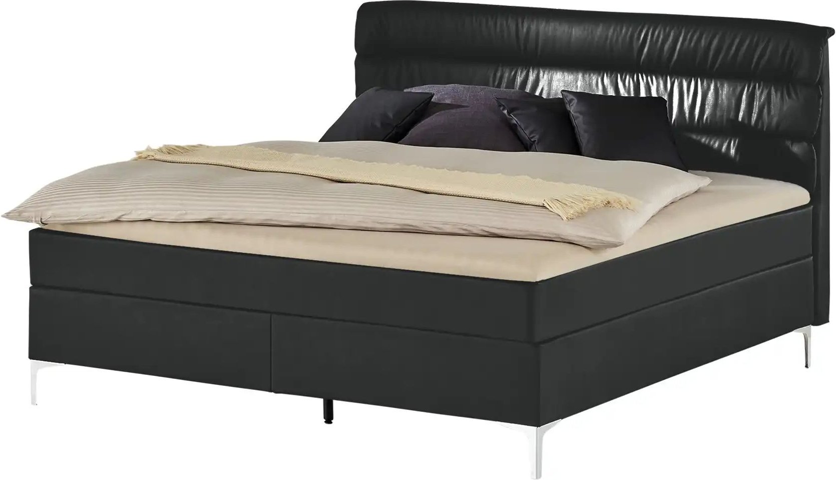 Boxspringbett  Lina ¦ schwarz ¦ Maße (cm): B: 208 H: 122 Betten > Boxspringbetten - Höffner