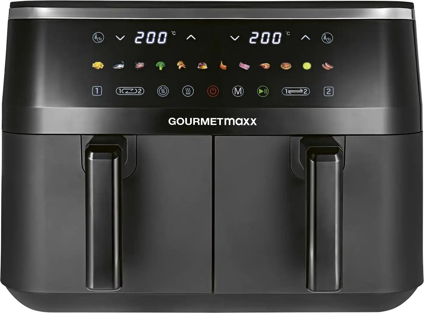 Thumbnail - GourmetMaxx Doppelkammer-Heißluftfritteuse 16581 ¦ schwarz ¦ Metall,Kunststoff ¦ Maße (cm): B: 40,5 H: 33,5 T: 45.0 El...