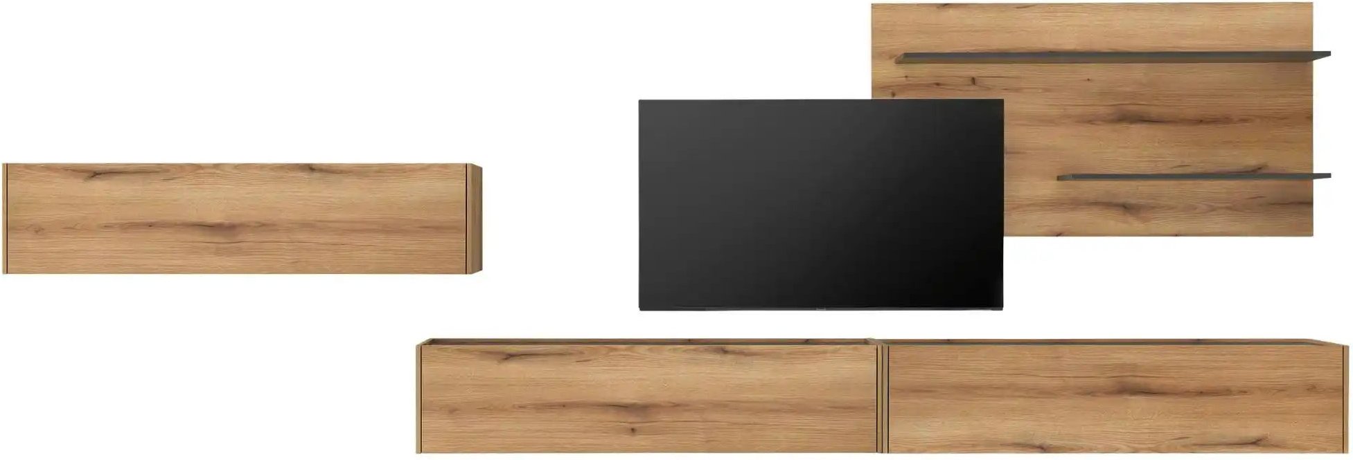 Wohnwand ¦ holzfarben ¦ Maße (cm): B: 400 H: 180 T: 30.0 Kommoden & Sideboards > Wohnwände - Höffner