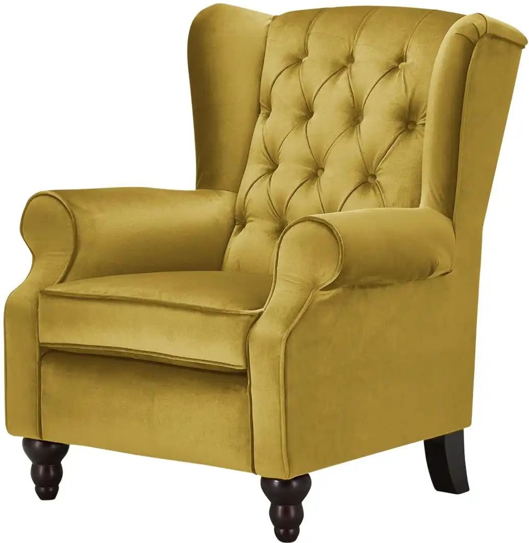 Ohrensessel Samt Canyon ¦ gelb ¦ Maße (cm): B: 83 H: 102 T: 89.0 Polstermöbel > Sessel > Fernsehsessel - Höffner