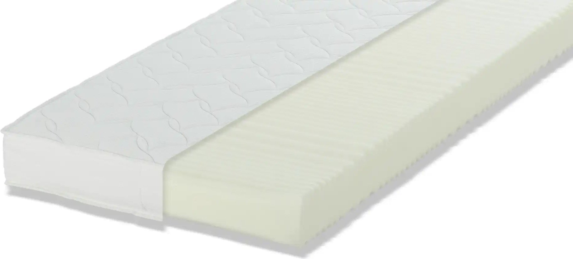 Komfortschaummatratze mit wärmender Lammflor-Seite Elegant Lammflor ¦ weiß ¦ Maße (cm): B: 90 H: 18 Matratzen & Zubehör ...