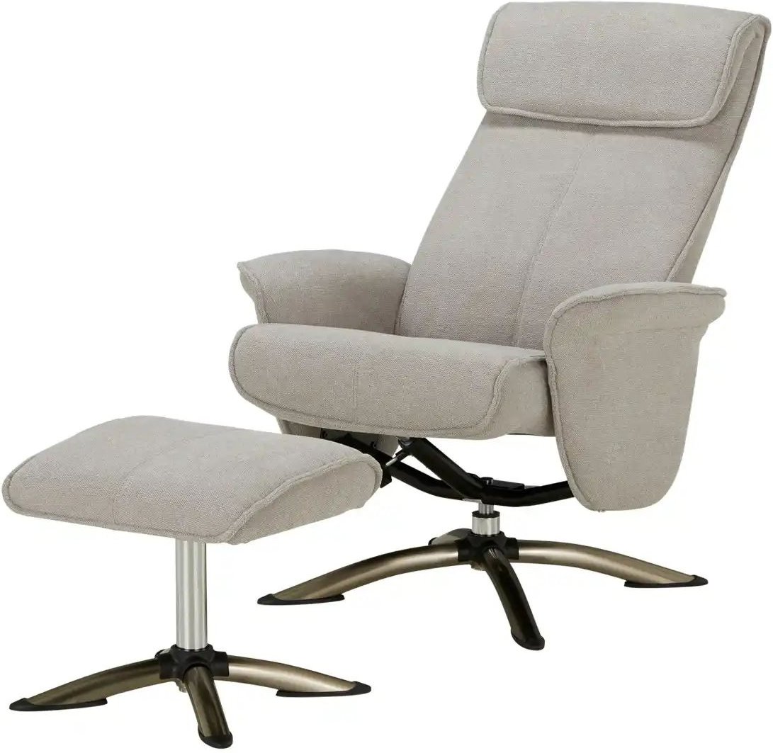 Fernsehsessel mit Hocker Babette ¦ grau ¦ Maße (cm): B: 76 H: 105 T: 81.0 Polstermöbel > Sessel > Relaxsessel - Höffner