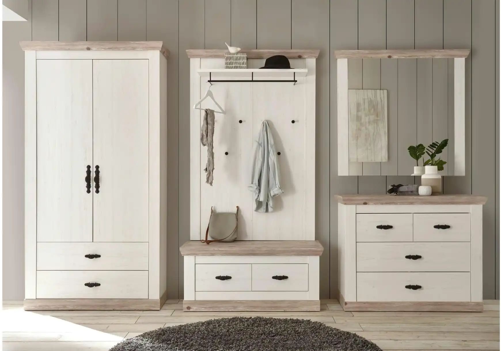 Garderobe Roble ¦ weiß ¦ Maße (cm): B: 341 H: 201 T: 45.0 Garderoben & Kleiderstangen > Garderoben - Höffner