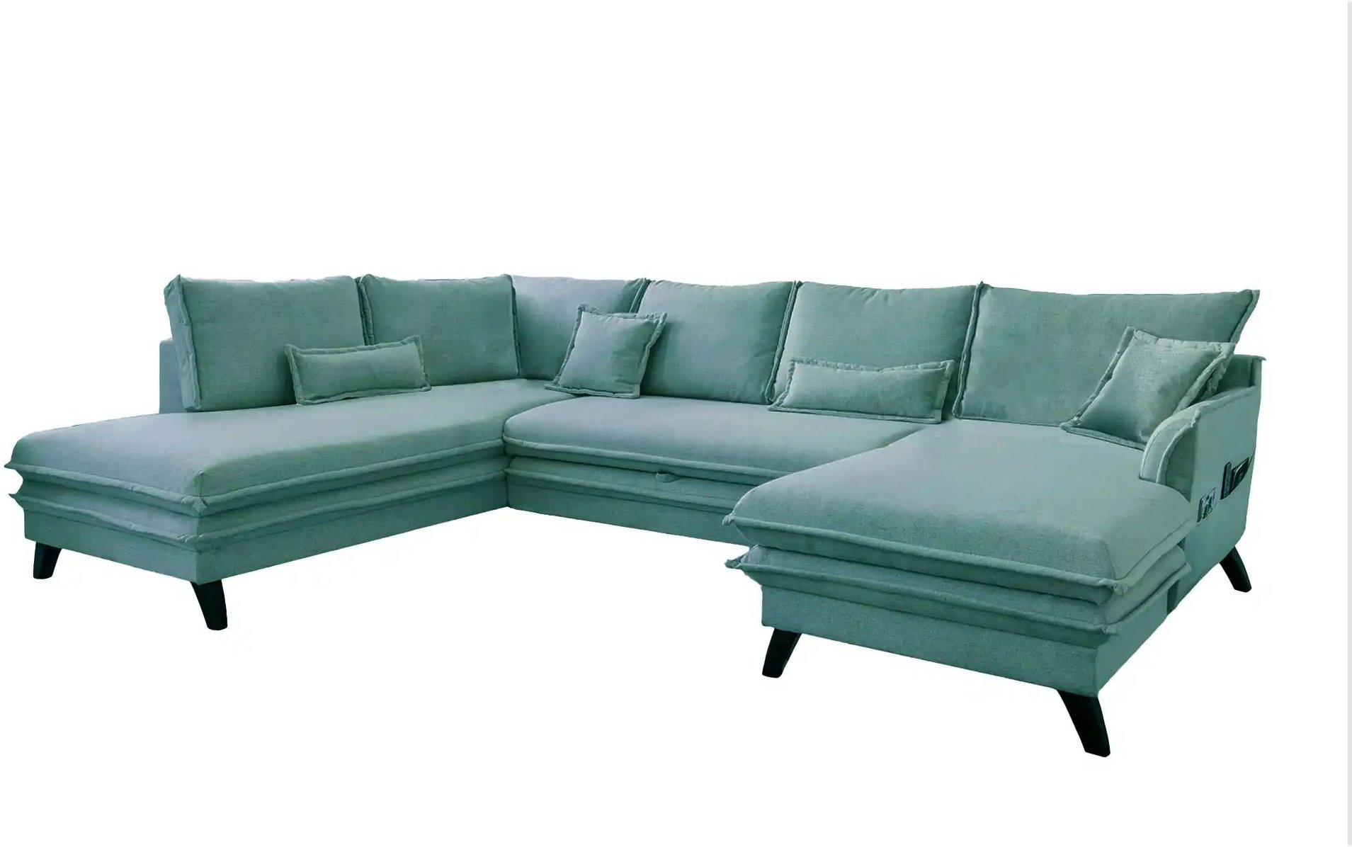 Miuform Wohnlandschaft mit Schlaffunktion Charming Charlie ¦ blau ¦ Maße (cm): B: 302 H: 90 Polstermöbel > Sofas > Wohnl...
