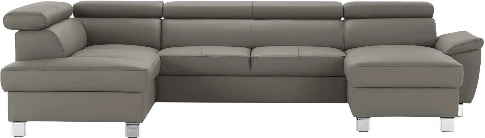 uno Wohnlandschaft aus Echtleder Avola ¦ grau ¦ Maße (cm): B: 315 H: 90 T: 208.0 Polstermöbel > Sofas > Wohnlandschaften...