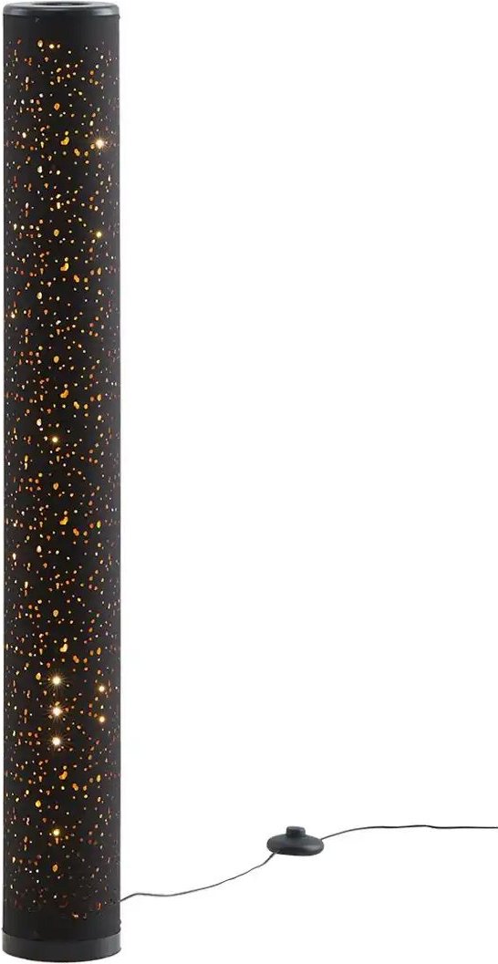 LED-Stehleuchte 1-flammig Stoff schwarz/gold ¦ schwarz ¦ Maße (cm): H: 103 Ø: 13 Lampen & Leuchten > Stehlampen - H...