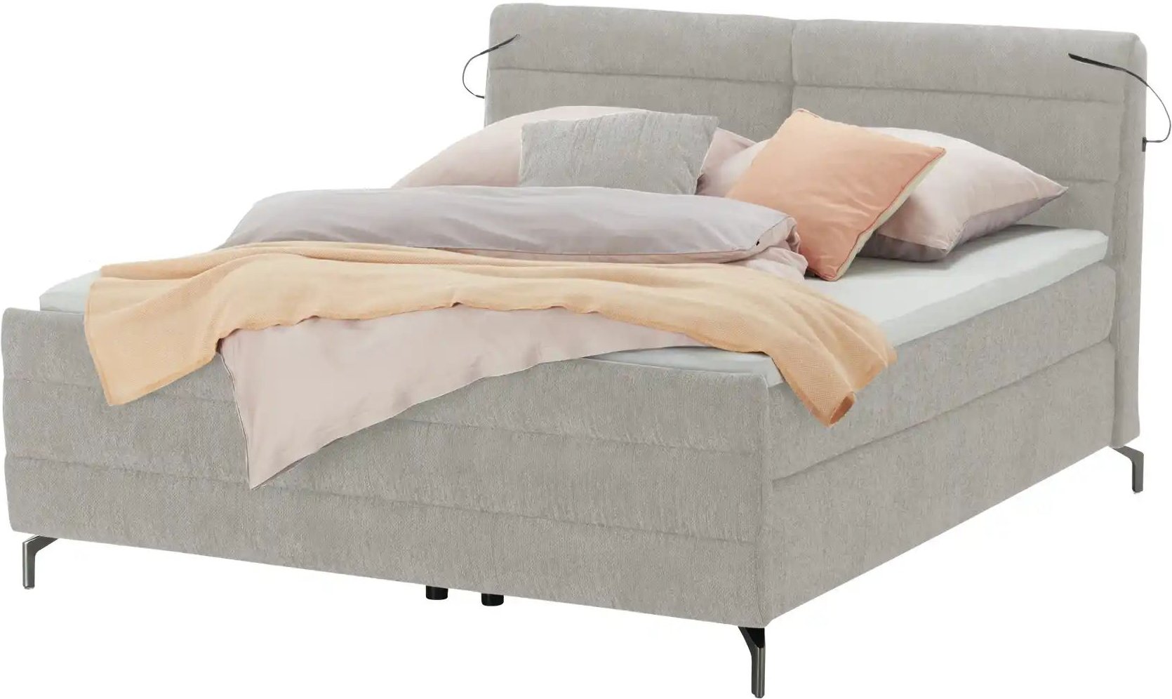 pop Boxspringbett Maranello ¦ grau ¦ Maße (cm): B: 148 H: 116 Betten > Boxspringbetten - Höffner