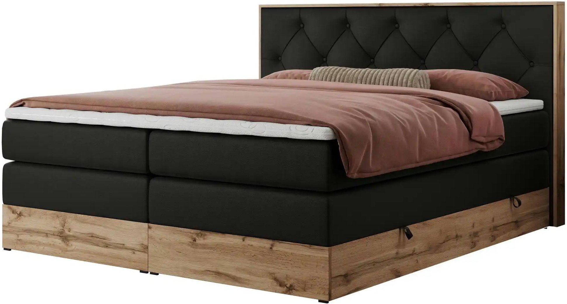Boxspringbett mit Bettkasten Veneto King ¦ schwarz ¦ Maße (cm): B: 208 H: 115 Betten > Boxspringbetten - Höffner