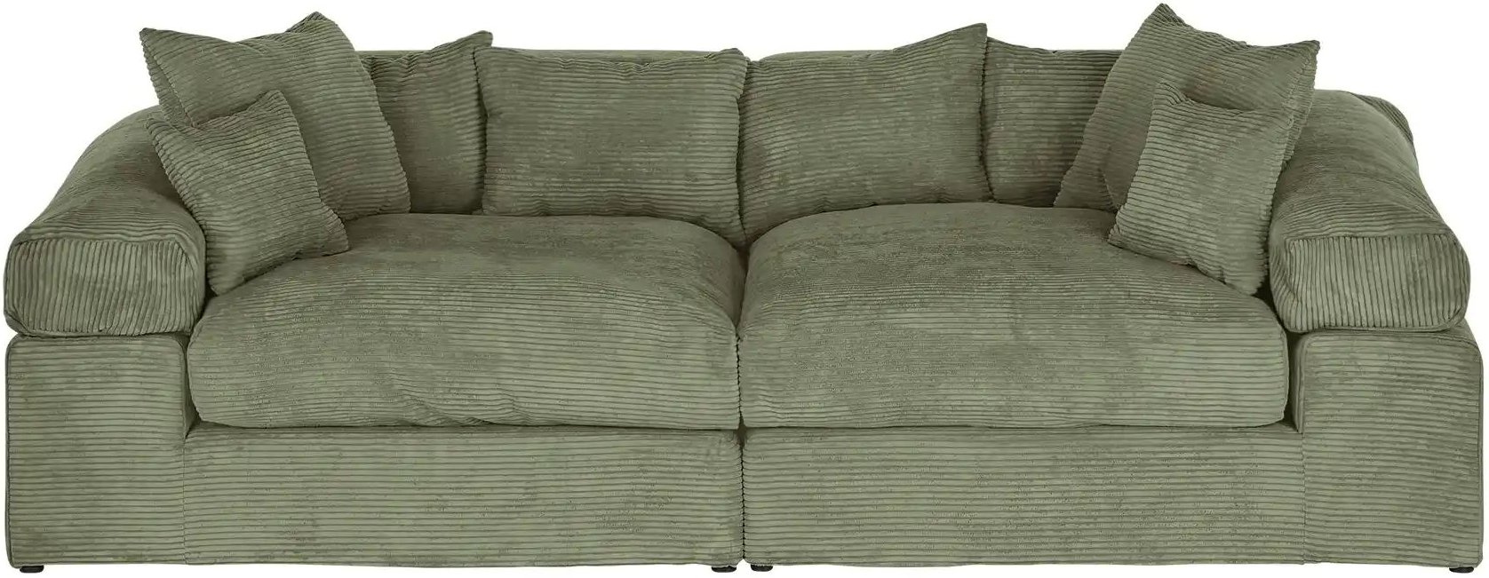 smart Big Sofa im modernem Cord Lianea ¦ grün ¦ Maße (cm): B: 260 H: 86 T: 133.0 Polstermöbel > Sofas > 2-Sitzer - Höffn...