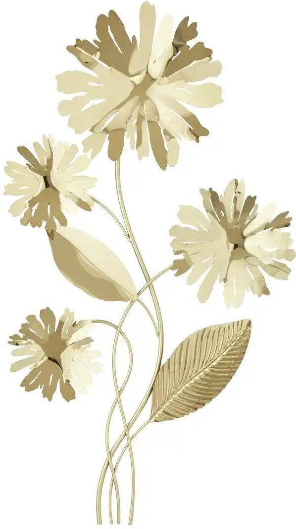 Thumbnail - HOME STORY Wanddekoration Blumen ¦ gold ¦ Edelstahl,Metall ¦ Maße (cm): B: 81,9 H: 6,4 Accessoires > Dekoartikel - Höf...