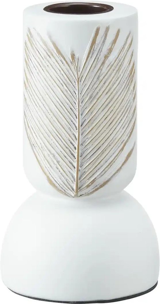 HOME STORY Teelichthalter ¦ weiß ¦ Polyresin (Kunstharz) ¦ Maße (cm): H: 18,5 Ø: 11 Accessoires > Kerzen & Kerzenstän...