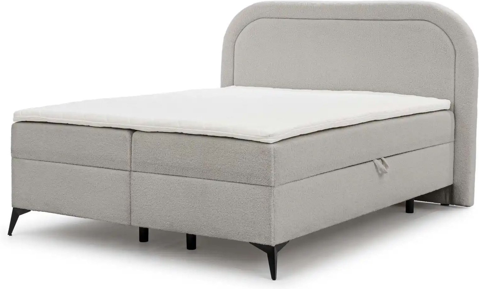 S-STYLE Boxbett mit Bettkasten Bouclé-Stoff Sonna ¦ grau ¦ Maße (cm): B: 220 H: 120 Betten > Boxspringbetten - Höffner