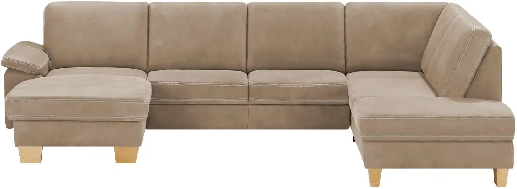 meinSofa Wohnlandschaft Leder Samu ¦ beige ¦ Maße (cm): B: 316 H: 90 T: 235.0 Polstermöbel > Sofas > Wohnlandschaften - ...