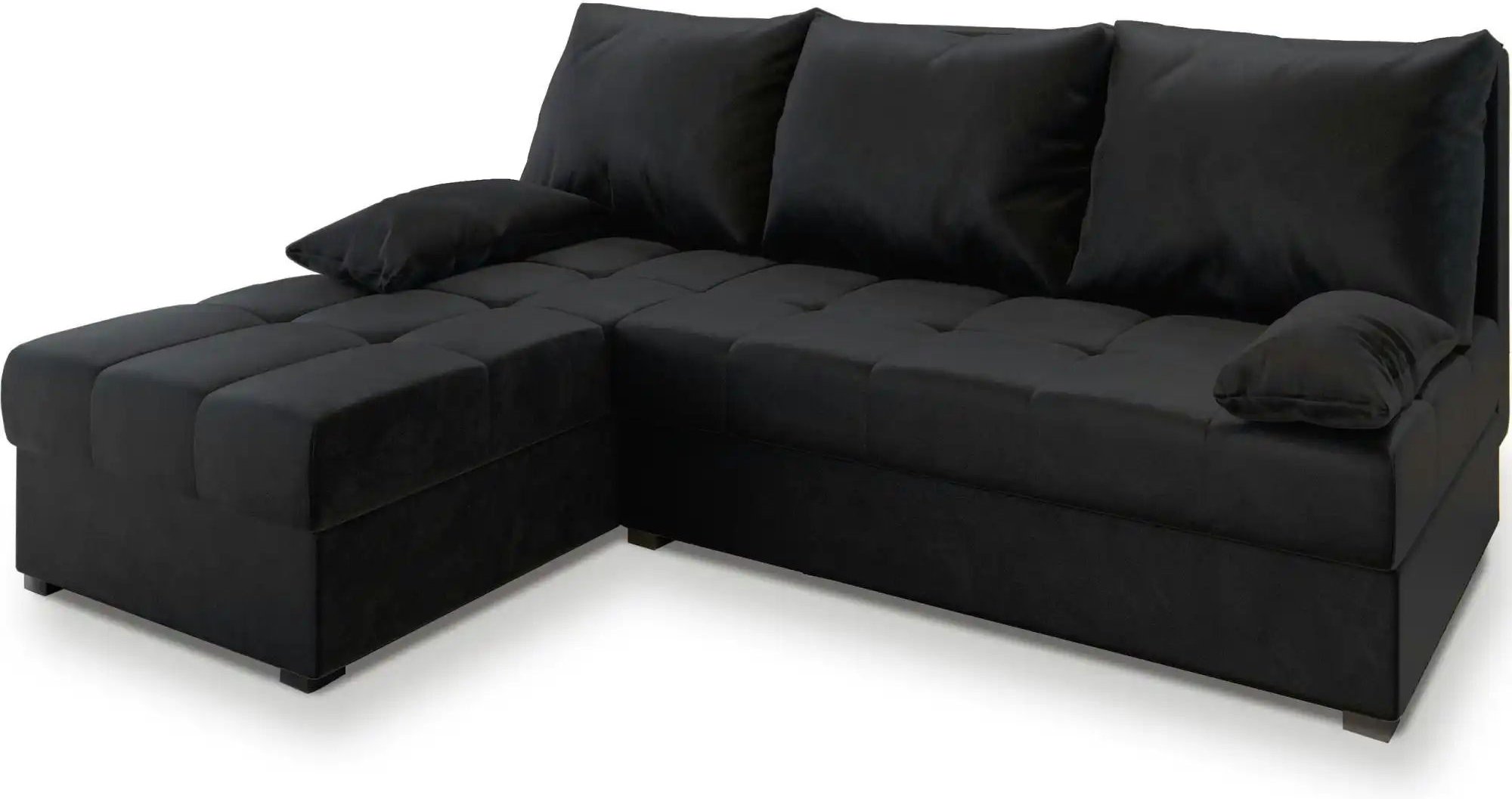 MASSENO Ecksofa mit Schlaffunktion Rita ¦ schwarz ¦ Maße (cm): B: 200 H: 85 Polstermöbel > Sofas > 3-Sitzer - Höffner