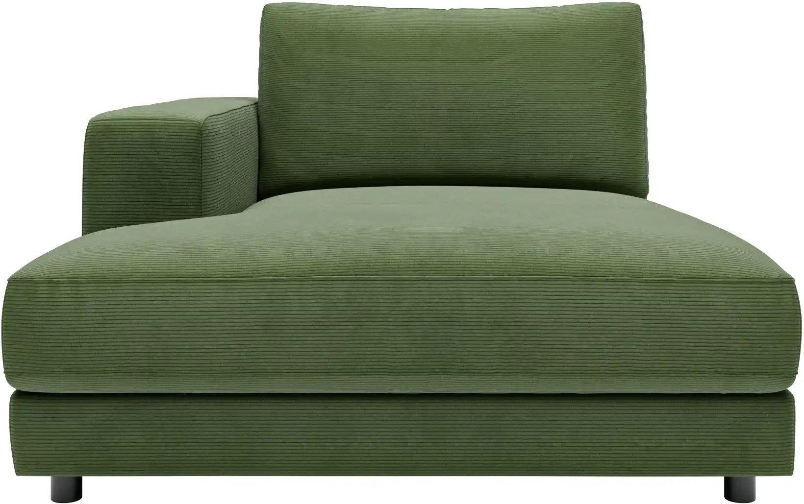 Jette Home Element Ottomane links in Feincord Sila ¦ grün ¦ Maße (cm): B: 125 H: 85 T: 170.0 Polstermöbel > Sofas > Modu...