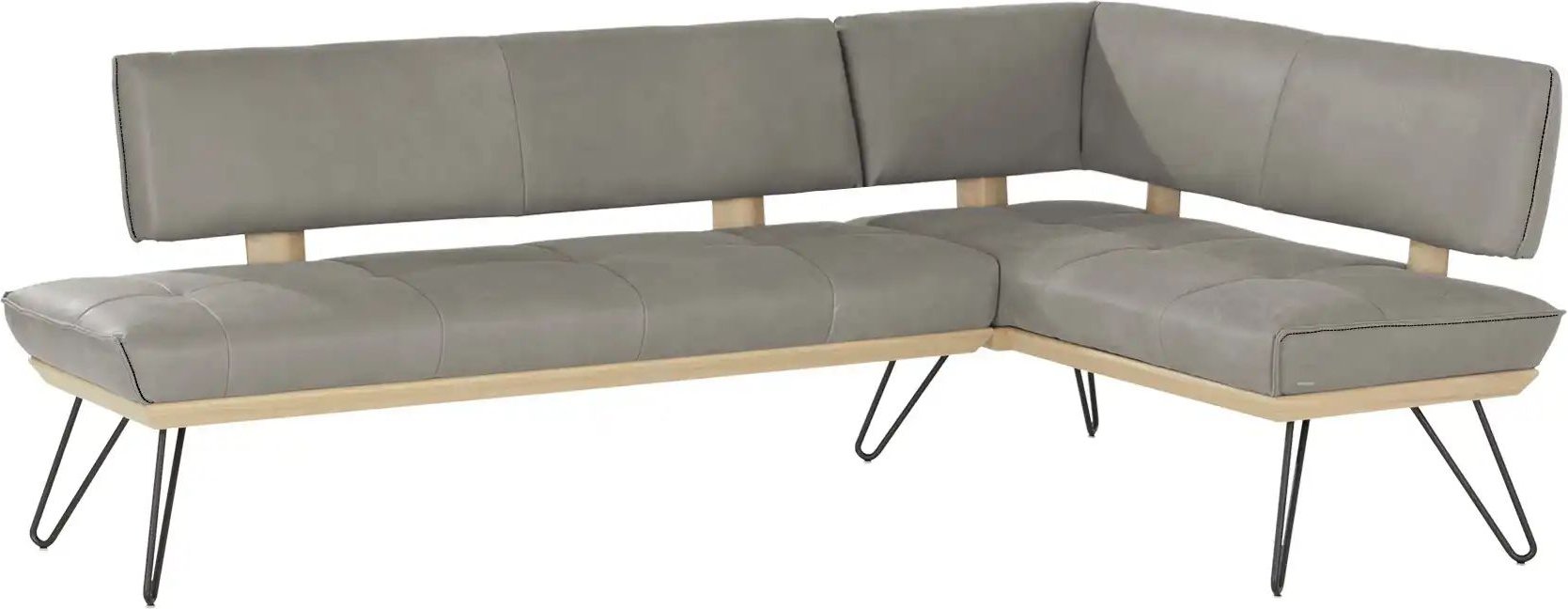 KOINOR Eckbank Leder Dining System 4 ¦ grau ¦ Maße (cm): B: 217 H: 88 T: 152.0 Bänke > Eckbänke - Höffner