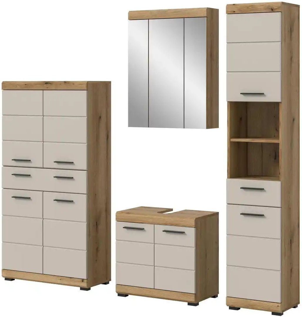 Badkombination Schloonsee ¦ holzfarben ¦ Maße (cm): B: 201 H: 191 Schränke > Badschränke > Komplett-Badkombinationen - ...