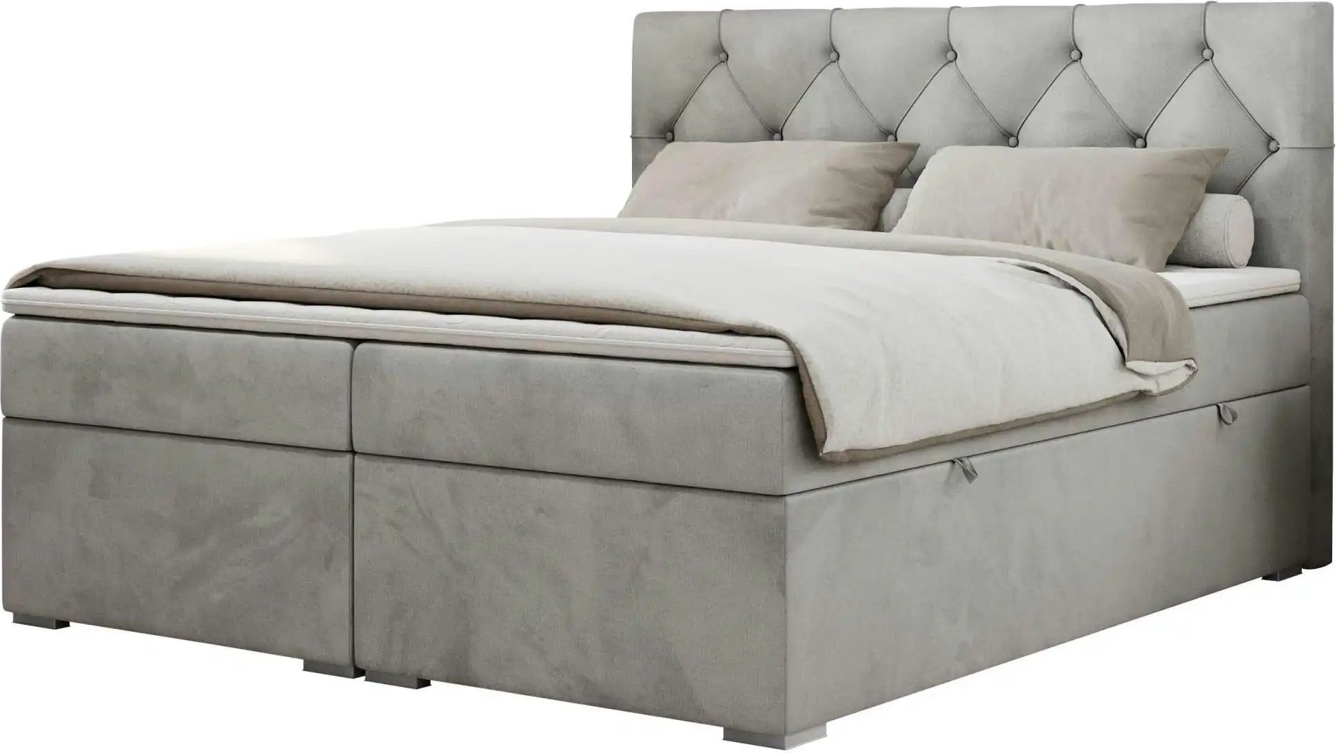 Boxbett mit Bettkasten Alda ¦ silber ¦ Maße (cm): B: 180 H: 118 Betten > Polsterbetten - Höffner