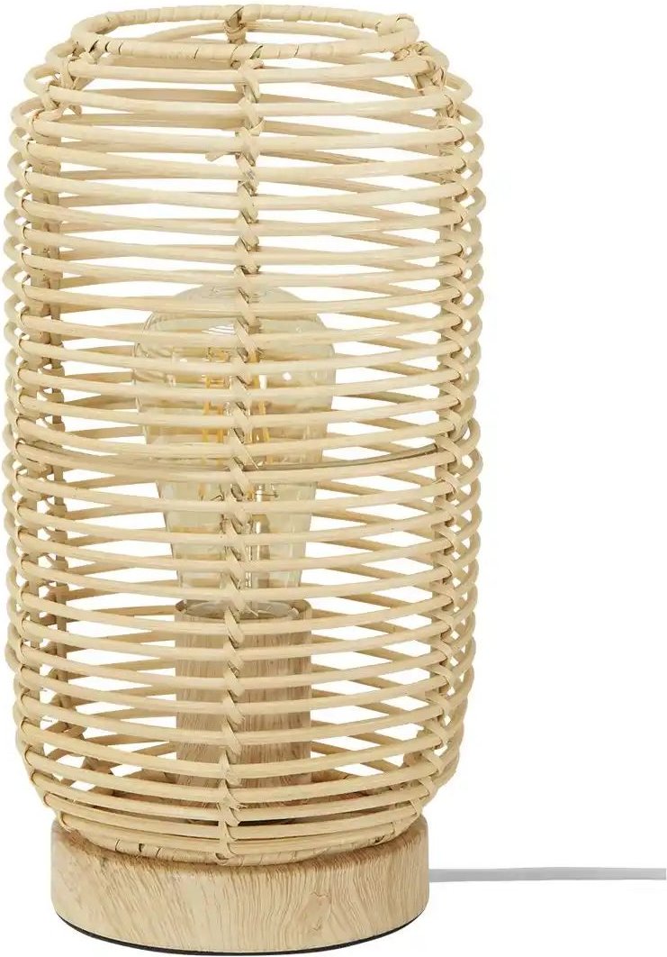 Thumbnail - KHG Rattan-Tischleuchte 1-flammig `Klein´ ¦ braun ¦ Maße (cm): H: 28,5 Ø: 15 Lampen & Leuchten > Tischlampen - Höff...