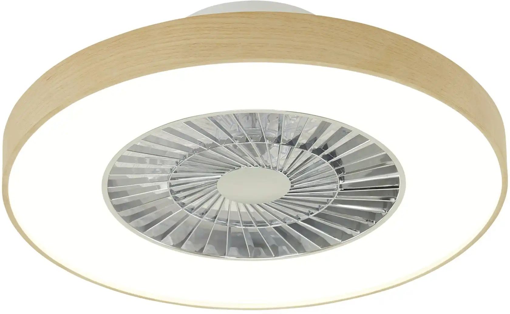 KHG Smart-Home Deckenventilator Eichenholzoptik ¦ holzfarben ¦ Maße (cm): H: 21 Ø: 60 Lampen & Leuchten > Deckenleuc...