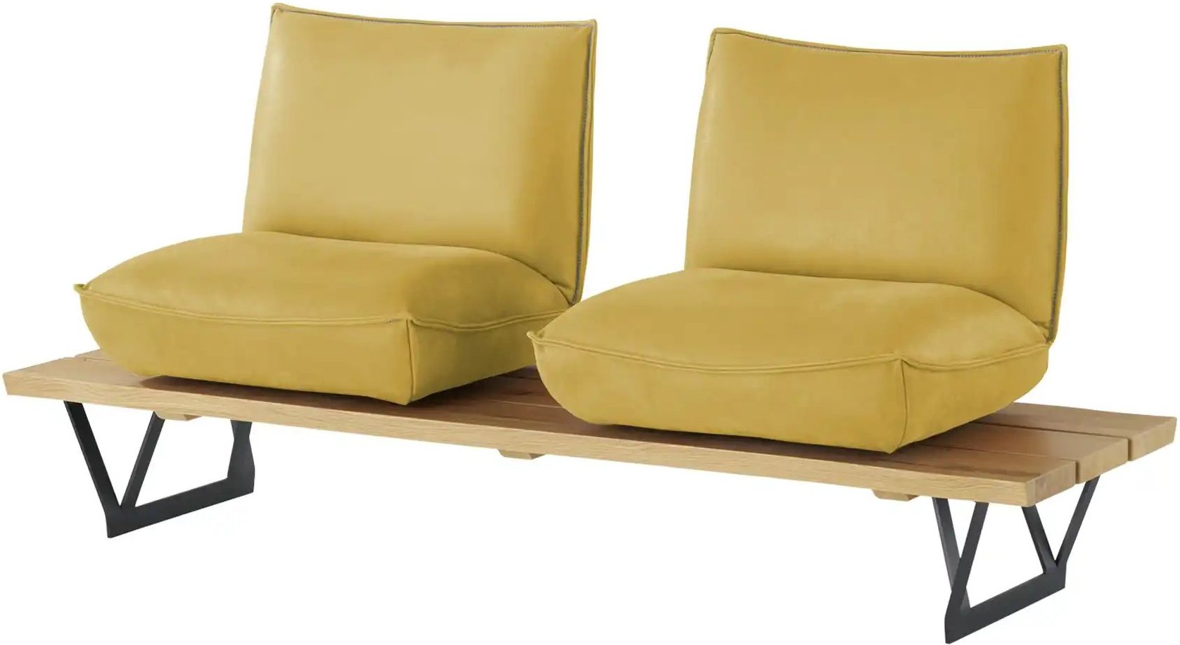 KOINOR Kufenbank Leder Schwof ¦ gelb ¦ Maße (cm): B: 190 H: 88 T: 70.0 Bänke > Einzelbänke - Höffner