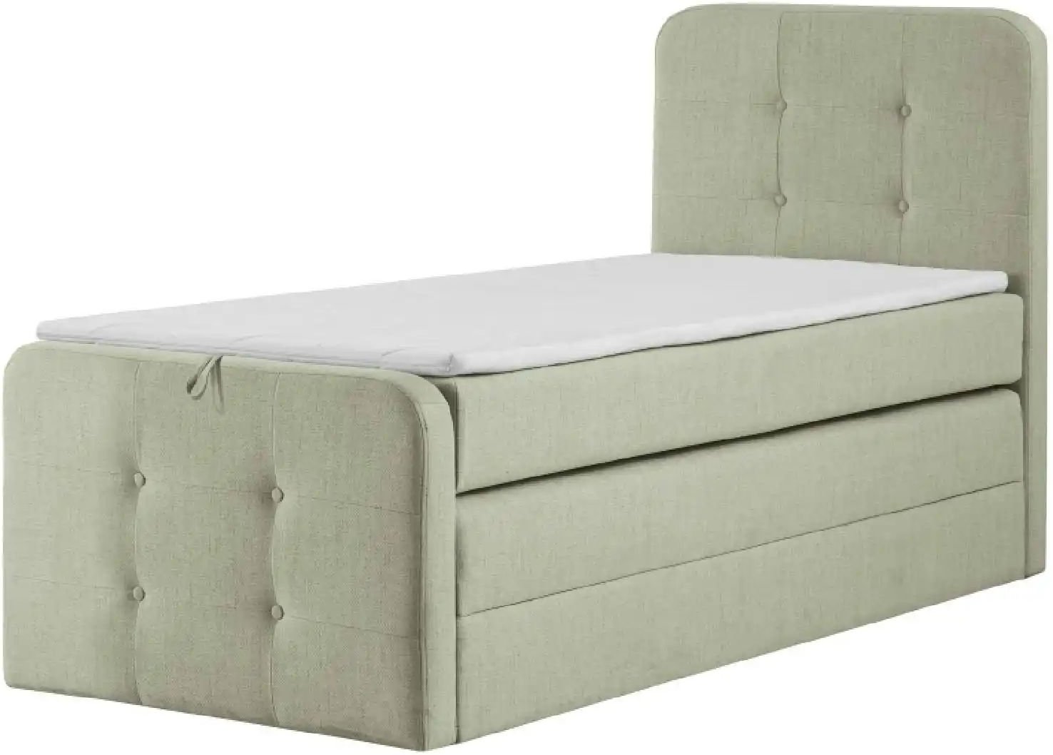 Boxspringbett mit Bettkasten Neapel ¦ grün ¦ Maße (cm): B: 90 H: 121 Betten > Boxspringbetten - Höffner