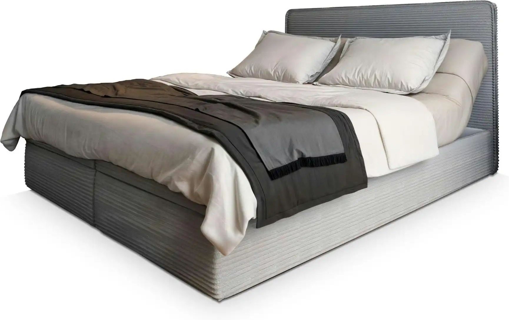 Thumbnail - MASSENO Boxbett mit Bettkasten Astor ¦ grau ¦ Maße (cm): B: 180 H: 98 Betten > Polsterbetten - Höffner