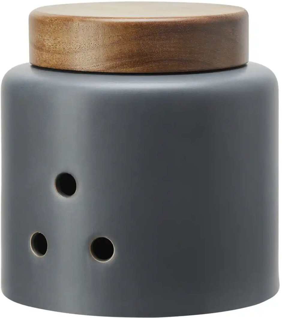 KHG Aufbewahrungsdose ¦ grau ¦ Steinzeug/Steingut ¦ Maße (cm): H: 13,5 Ø: 13 Küchenzubehör & Helfer > Küchenhelfer - ...