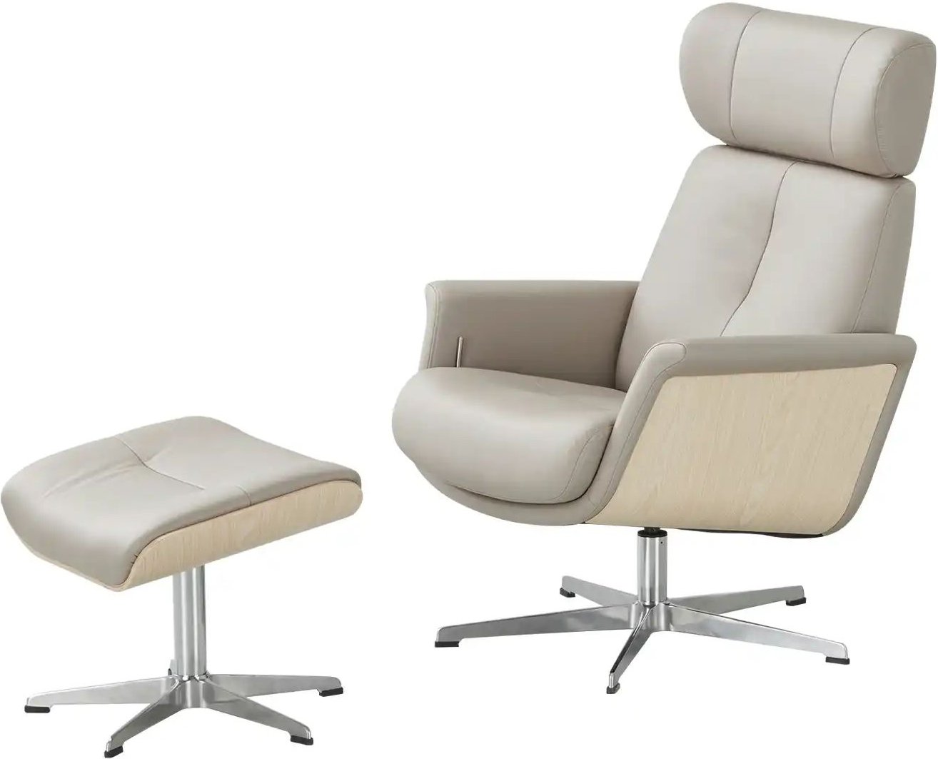 uno Sessel-Hocker-Set Arne ¦ grau Polstermöbel > Sessel > Relaxsessel - Höffner