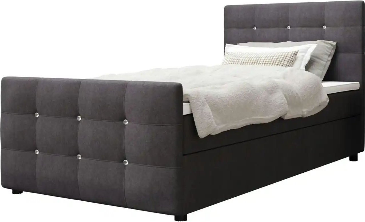 Boxbett mit Stauraum Matratze H3 und Topper Kleo ¦ grau ¦ Maße (cm): B: 90 H: 105 Betten > Komfortbetten - Höffner