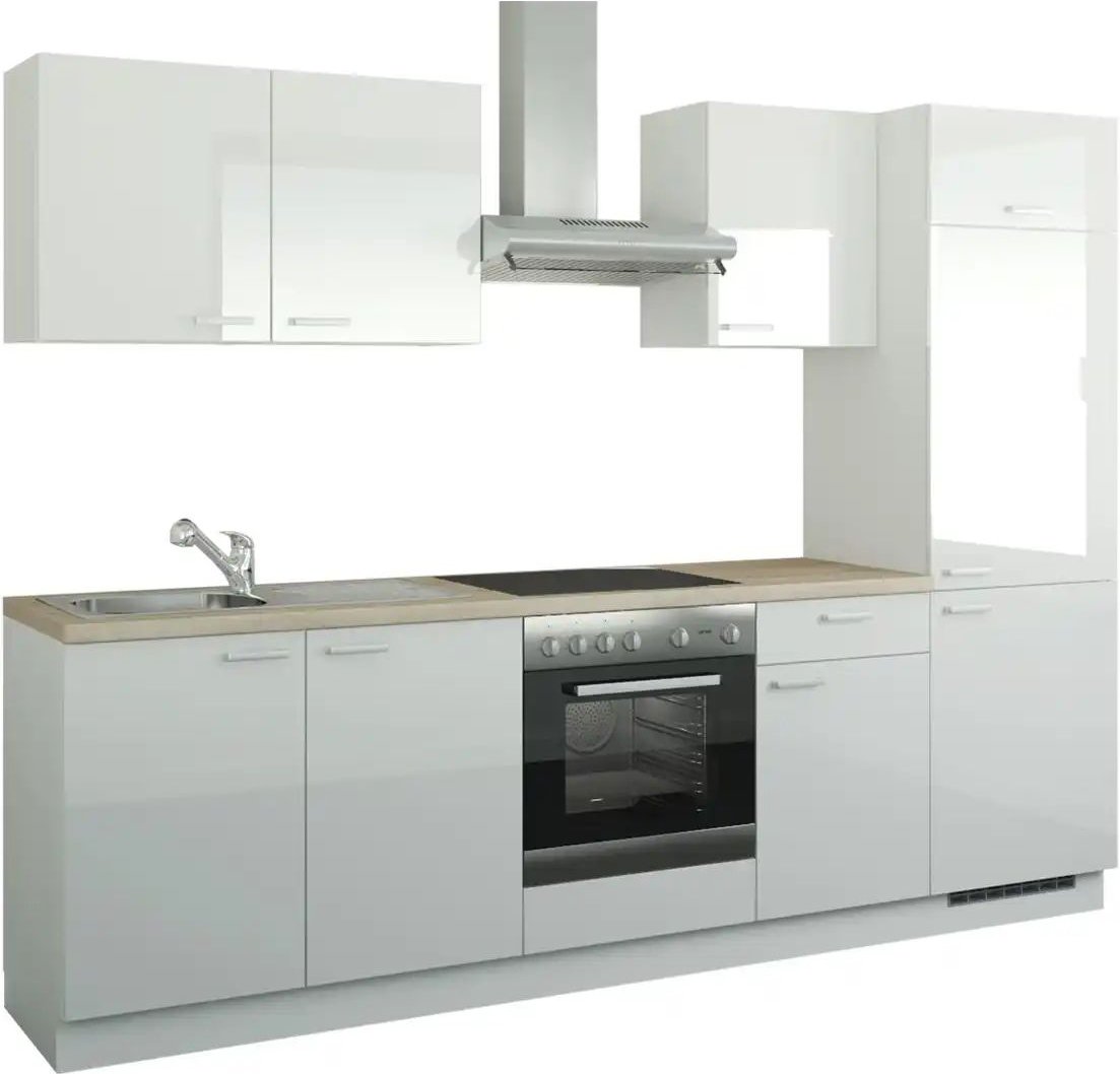 Küchenzeile mit Elektrogeräten Aachen ¦ weiß ¦ Maße (cm): B: 270 Küchen-online > Küchenblöcke mit E-Geräten - Höffner