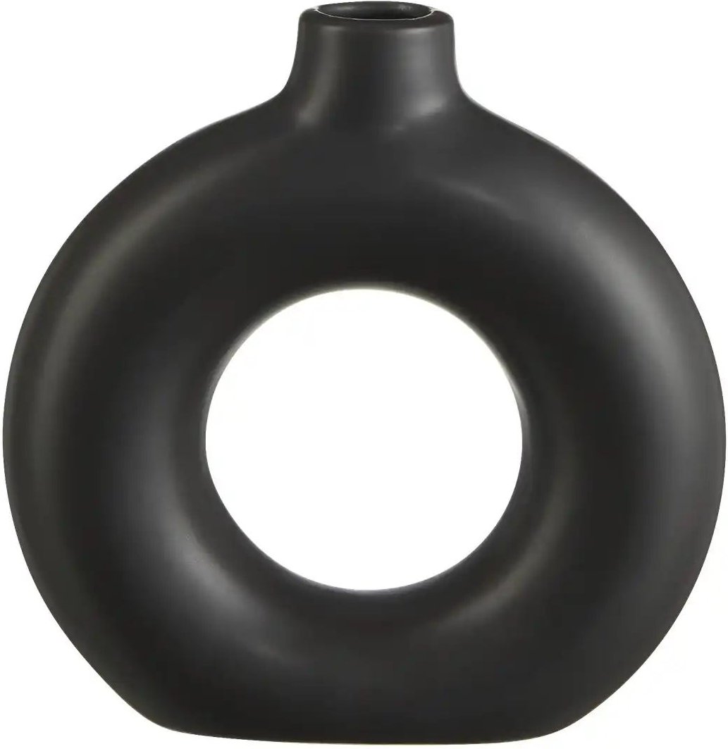 HOME STORY Vase ¦ schwarz ¦ Porzellan ¦ Maße (cm): B: 15,5 H: 16 T: 4.5 Accessoires > Vasen - Höffner