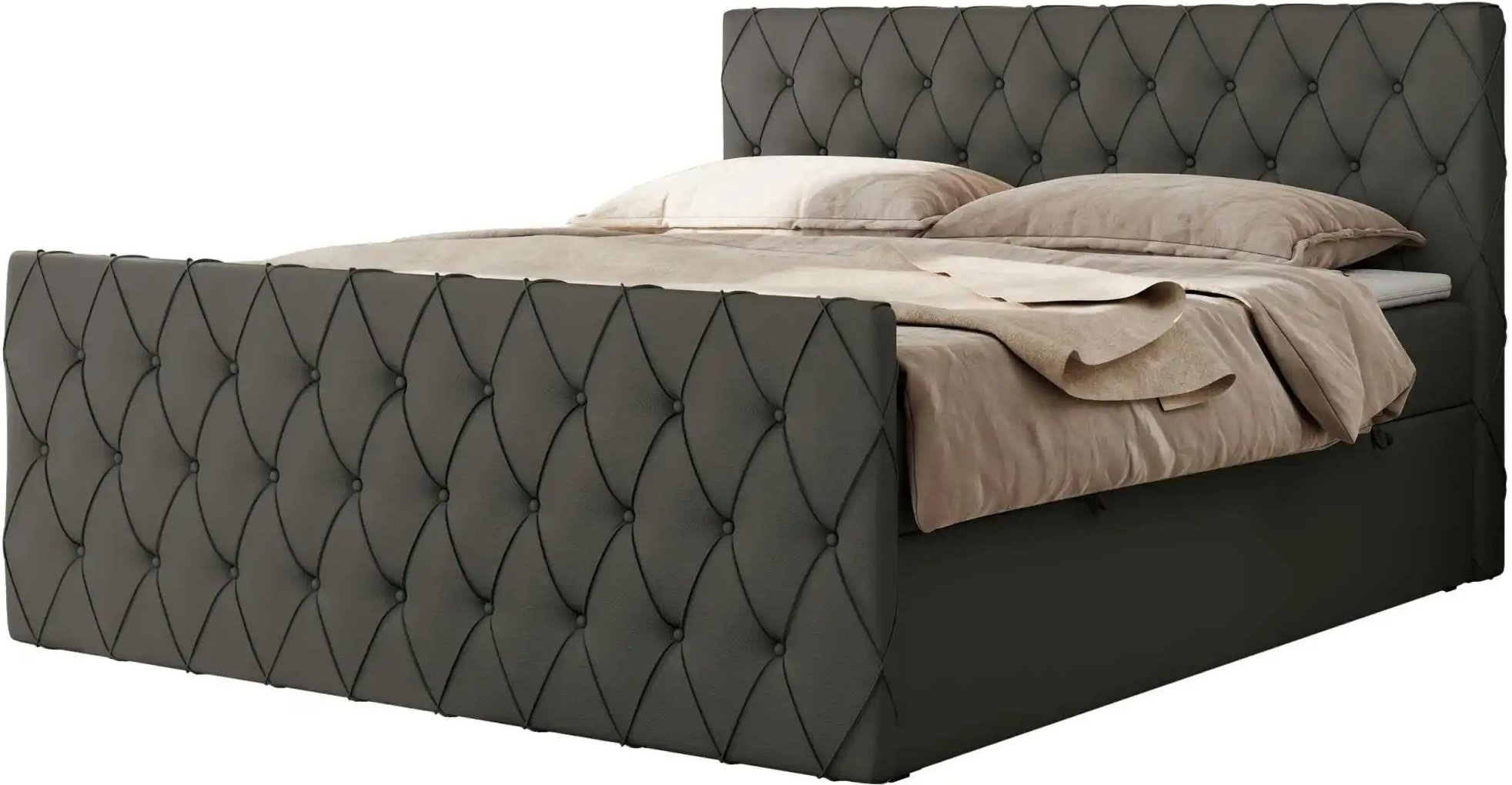 Thumbnail - Boxbett mit Bettkasten Miren Duo ¦ grau ¦ Maße (cm): B: 161 H: 110 Betten > Komfortbetten - Höffner