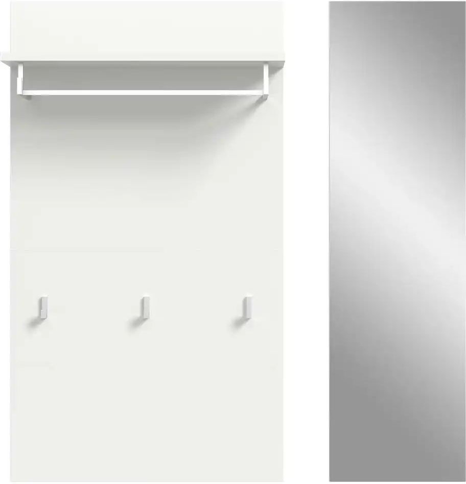 Paneel mit Spiegel ¦ weiß ¦ Holzwerkstoff ¦ Maße (cm): B: 90 H: 106 Garderoben & Kleiderstangen > Wandgarderoben - Höf...