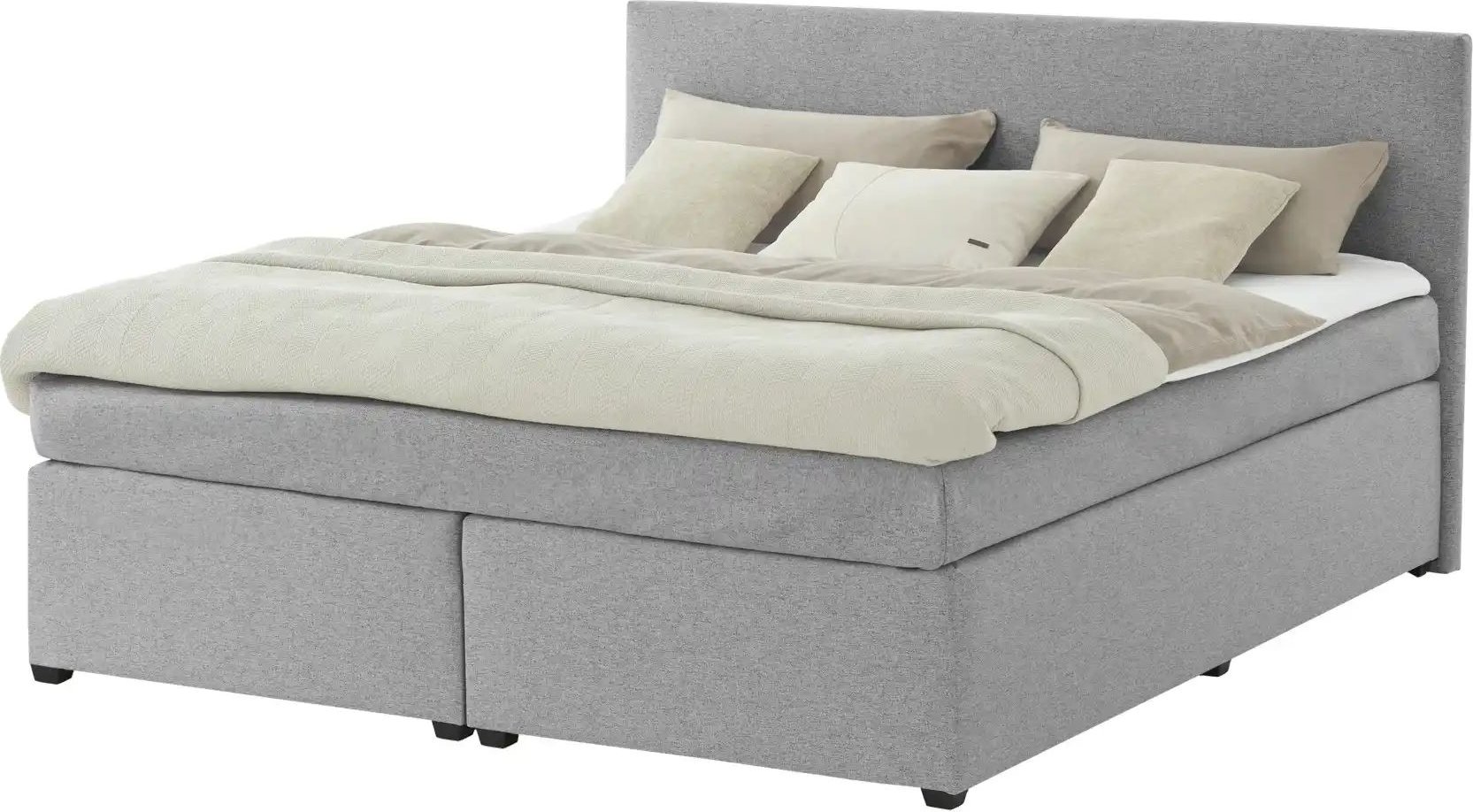 Boxspringbett mit Matratze und Topper H3 Duke ¦ grau ¦ Maße (cm): B: 187 H: 104 Betten > Boxspringbetten - Höffner