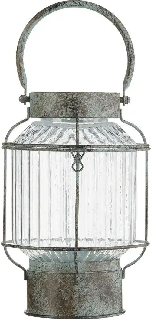 HOME STORY Laterne   ¦ grün ¦ Metall,Glas ¦ Maße (cm): B: 15 H: 31,5 Accessoires > Kerzen & Kerzenständer - Höffner