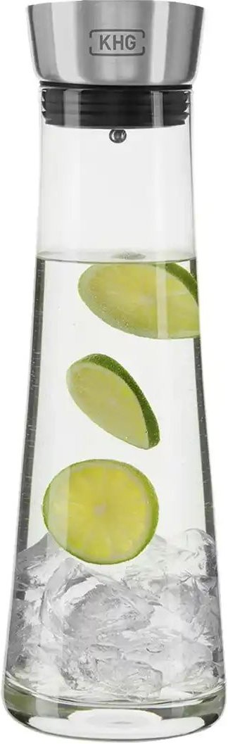 KHG Karaffe ¦ transparent/klar ¦ Glas,Silikon,Edelstahl ¦ Maße (cm): H: 31,5 Ø: 10 Gläser & Karaffen - Höffner