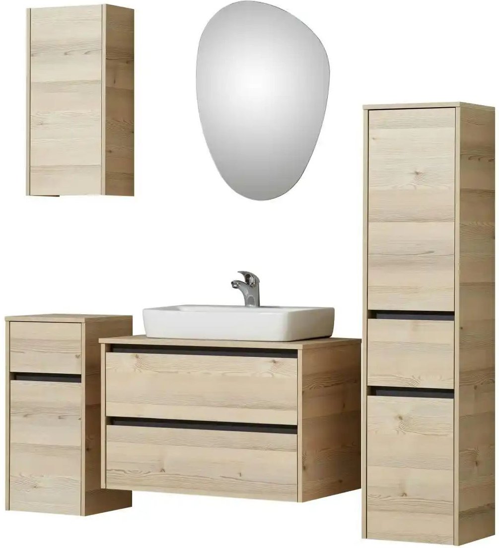 Badkombination Dillinger See ¦ holzfarben ¦ Maße (cm): B: 151 H: 200 Schränke > Badschränke > Komplett-Badkombinationen...