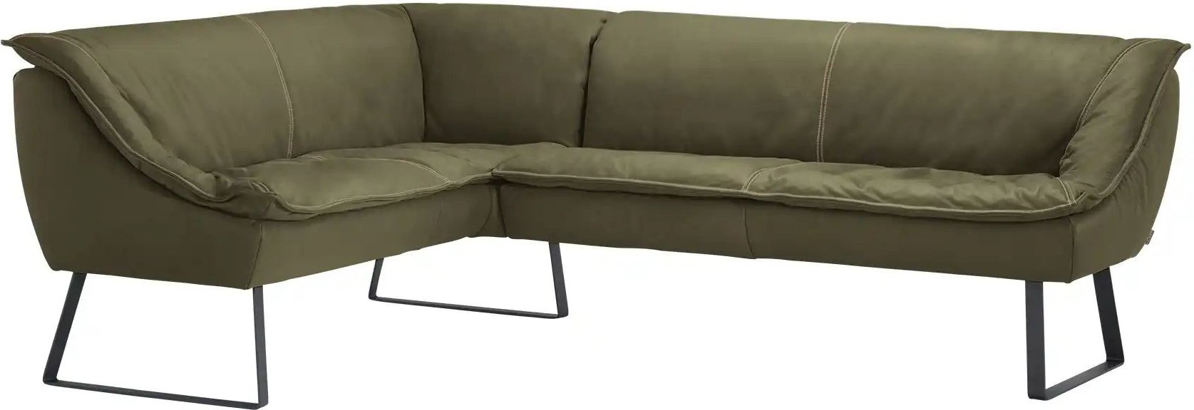 KOINOR Eckbank Leder Alino ¦ grün ¦ Maße (cm): H: 89 Bänke > Eckbänke - Höffner