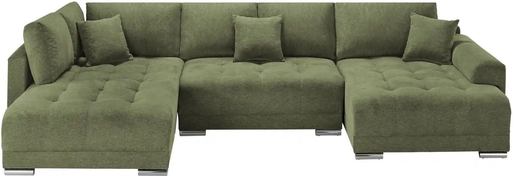 Wohnlandschaft mit Schlaffunktion Lemie ¦ grün ¦ Maße (cm): B: 356 H: 85 T: 218.0 Polstermöbel > Sofas > Schlafsofas - H...