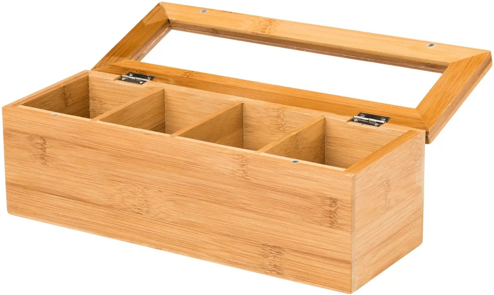 KHG Teebeutelbox ¦ Bambus,Glas ¦ Maße (cm): B: 10 H: 9,7 Küchenzubehör & Helfer > Küchenhelfer - Höffner