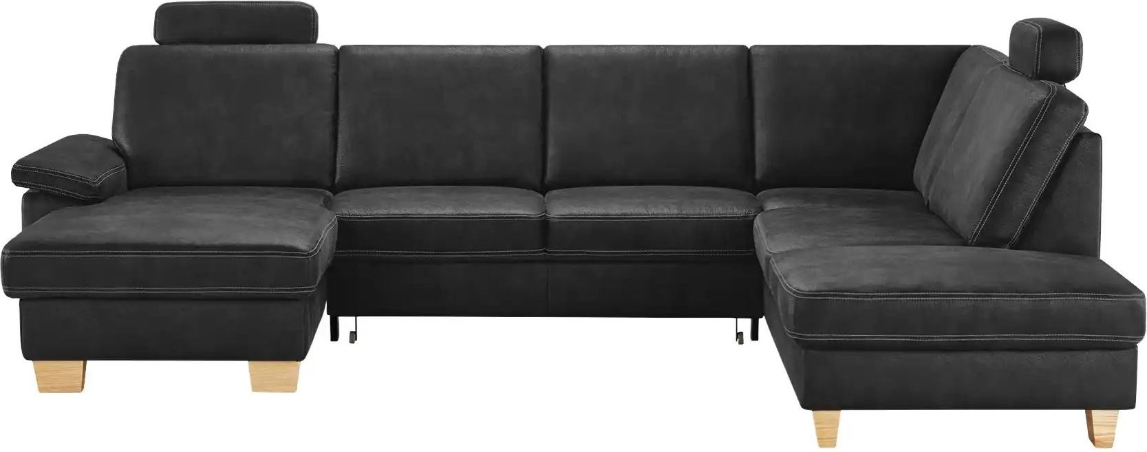 Thumbnail - meinSofa Wohnlandschaft Kunstleder Samu ¦ schwarz ¦ Maße (cm): B: 316 H: 90 T: 235.0 Polstermöbel > Sofas > Schlafsofas ...