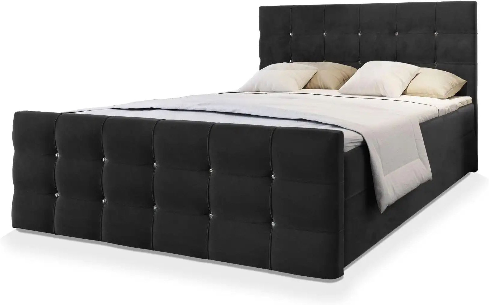 MASSENO Boxbett mit Bettkasten Slat ¦ schwarz ¦ Maße (cm): B: 140 H: 98 Betten > Polsterbetten - Höffner
