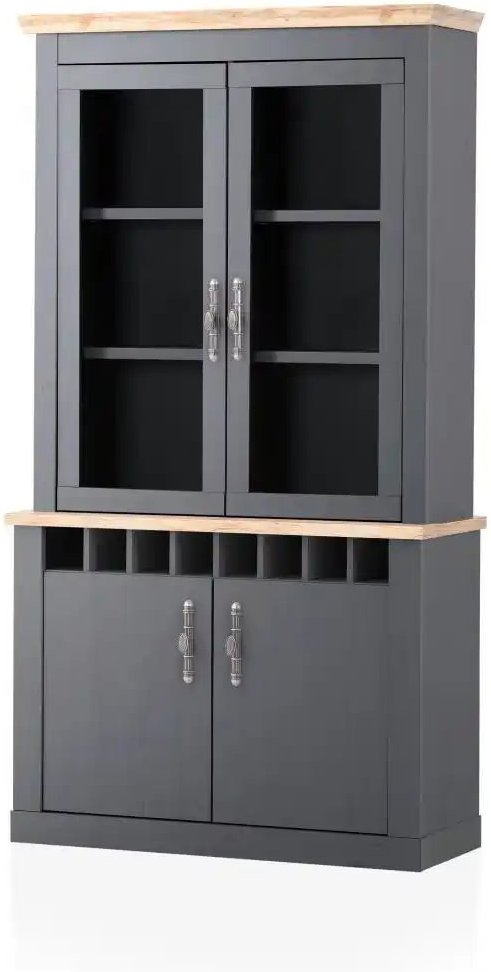 Vitrine Calella ¦ grau ¦ Maße (cm): B: 110 H: 201 T: 38.0 Schränke > Vitrinen - Höffner