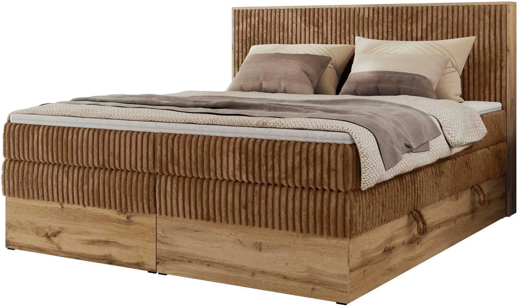 Boxspringbett mit Bettkasten Wood Classic King ¦ orange ¦ Maße (cm): B: 204 H: 120 Betten > Boxspringbetten - Höffner
