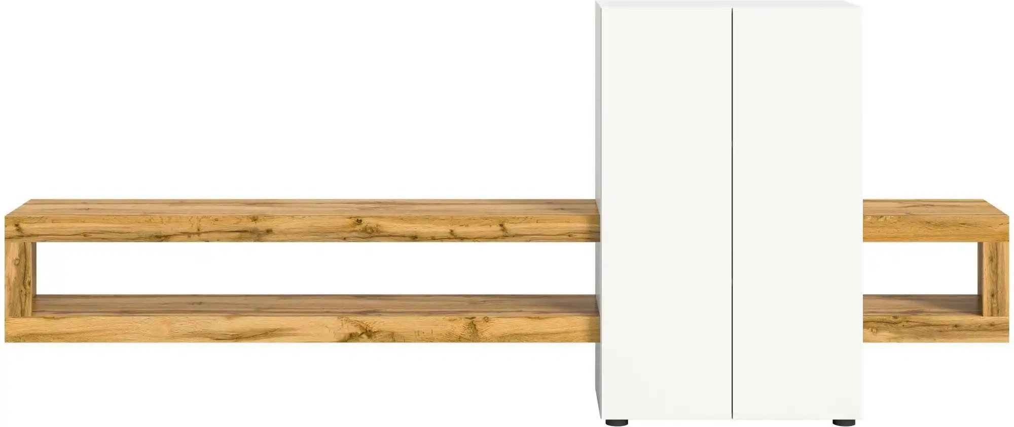 Wohnwand Samso ¦ weiß ¦ Maße (cm): B: 270 H: 112 T: 35.0 Kommoden & Sideboards > Wohnwände - Höffner